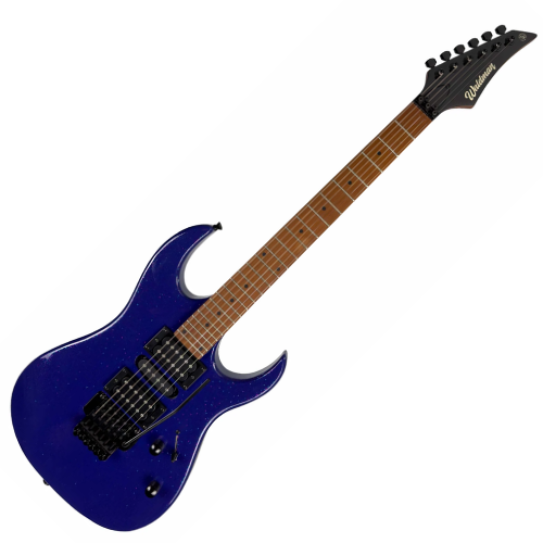 Guitarra Waldman WIG270 SPBL Sparkle Blue com Captadores HSH Cerâmicos e Ponte Floyd Tremolo Black
