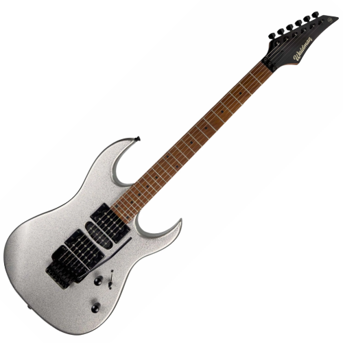 Guitarra Waldman WIG270 SPSV Sparkle Silver com Captadores HSH Cerâmicos e Ponte Floyd Tremolo Black