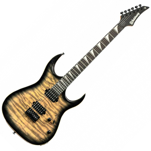 Guitarra Waldman WIG170QX NB Natural Burst com Captadores HH Cerâmicos e Ponte Hardtail Fixa Black