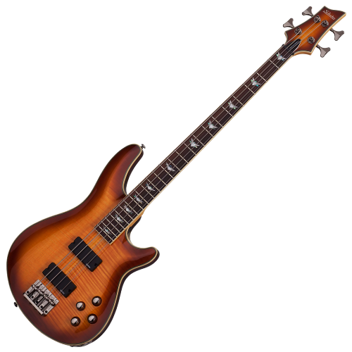Contrabaixo Schecter Omen Extreme-4 Vintage Sunburst 4 Cordas com Captadores Schecter Diamond Bass e Pré-Ativo 2-Band EQ 34" Scale 2048