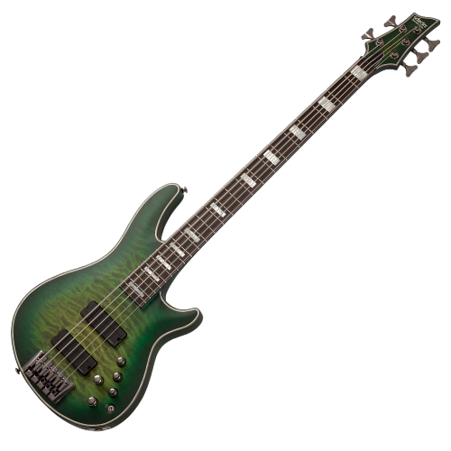 Contrabaixo Schecter Daniel Firth Hellraiser Extreme-5 Signature Cthulhu Burst Satin com Captadores Fishman Fluence Bass Soapbar e Ponte Schecter Custom Bass String Thru 378