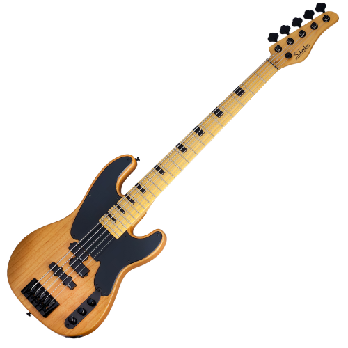 Contrabaixo Schecter Model-T Session-5 Aged Natural Satin com Captadores EMG 40DC e Ponte Schecter Custom Bass String Thru 2847