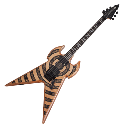 Guitarra Wylde Audio Warhammer FR Norse Dragon Raw Top com Captadores EMG 81/85 e Ponte Floyd Rose Special 4573