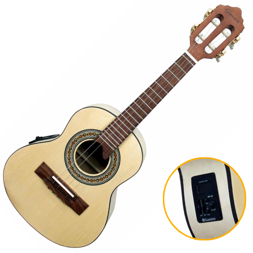 Cavaco Eletroacústico Giannini Raiz CS1 BD EYE EQ NS Bird Eye Natural Satin com Tampo Marupá Sólido e Equalizador MT-2 2 Bandas