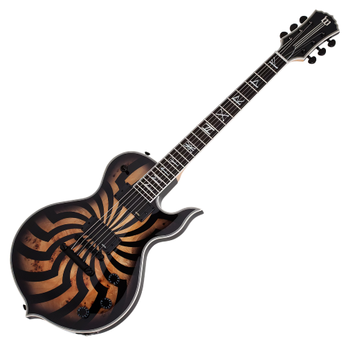 Guitarra Wylde Audio Odin Grail Buzzsaw Charcoal Burst com Captadores Schecter USA SuperCharger Mach-6 e Ponte Hipshot Hardtail 4539
