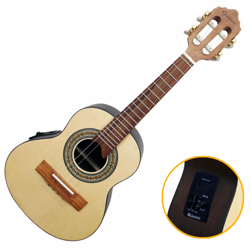 Cavaco Eletroacústico Giannini Raiz CS1 Imbuia EQ NS Imbu Natural Satin com Tampo Marupá Maciço e Equalizador MT-2 2 Bandas