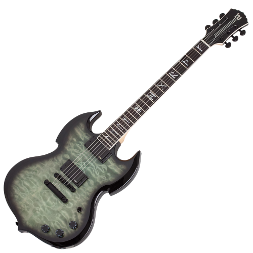 Guitarra Schecter Wylde Audio Barbarian Nordic Ice com Captadores EMG 81/85 e Ponte TonePros Tune-O-Matic 4538