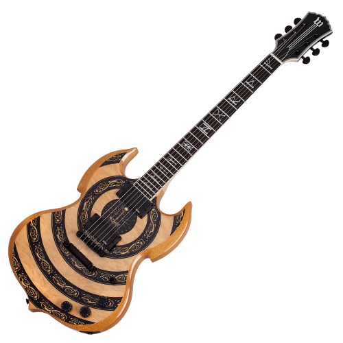 Guitarra Schecter Wylde Audio Barbarian Norse Dragon Raw Top com Captadores EMG 81/85 e Ponte TonePros Tune-O-Matic 4574