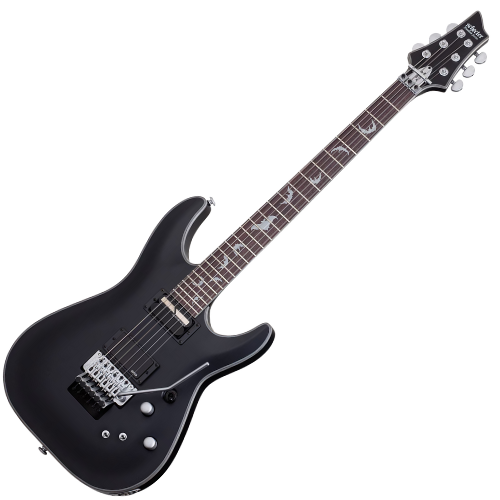 Guitarra Schecter Damien Platinum-6 FR-S SBK Satin Black com Captadores EMG 81 e Sustainiac e Ponte Floyd Rose Special 1189