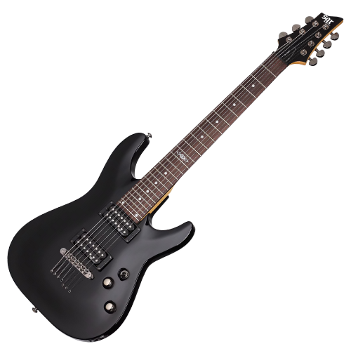 Guitarra Schecter C-7 SGR Midnight Satin Black com Captadores Diamond Plus HH e Ponte Tune-O-Matic String-Thru 3822