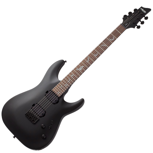 Guitarra Schecter Damien-6 Satin Black com Captadores Diamond Active HB-105S HH e Ponte Tune-O-Matic String-Thru 2470