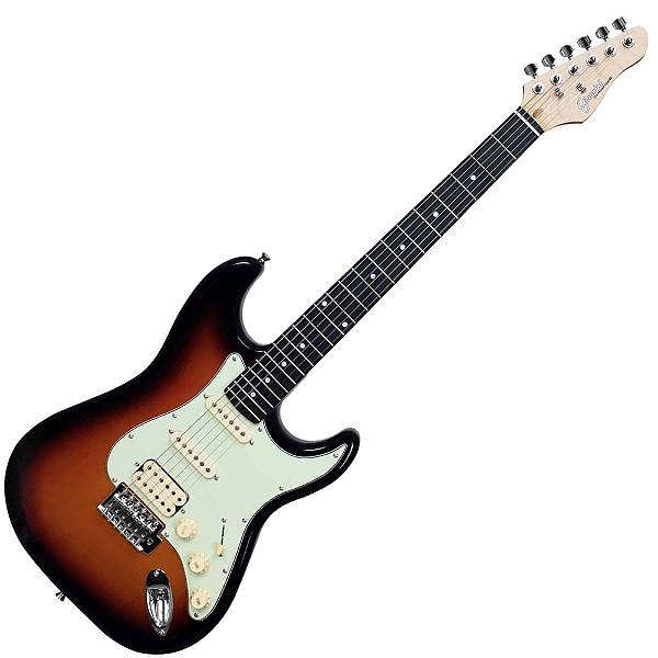 Guitarra Elétrica Giannini G-101 3Tone Sunburst com Escudo Mint Green