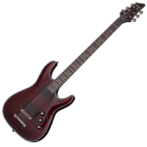 Guitarra Schecter Hellraiser C-VI Black Cherry com Captadores EMG 81/85 e Ponte TonePros Tune-O-Matic String-Thru 184