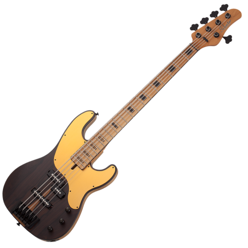 Contrabaixo Schecter Model-T 5 Exotic Ziricote NS Natural Satin 5 Cordas com Captadores Schecter MonsterTone-P e MonsterTone-J e Ponte Schecter Custom Bass Bridge 2835