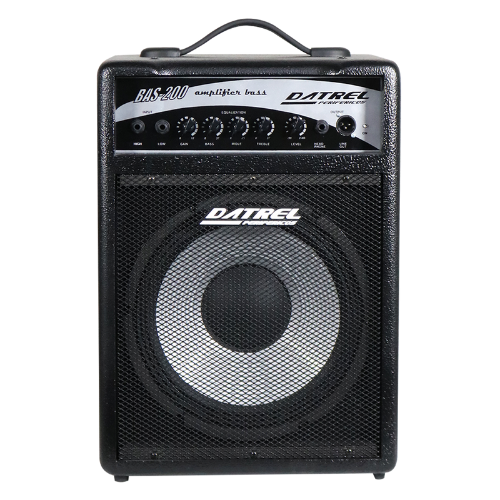 Cubo para Baixo Datrel BAS200 200W 12" Preto com 2 Canais e Saída XLR Equilibrada