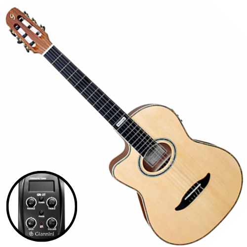 Giannini Performance GNF-3 CEQ LH NS Natural Satin com Equalizador GN-3T e Tarraxas Pino Grosso Douradas