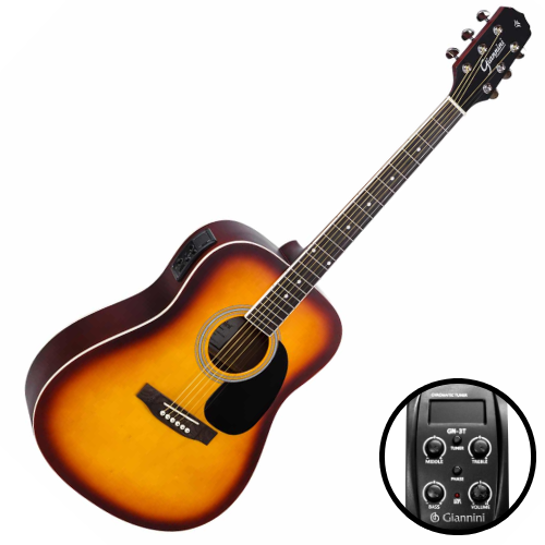 Giannini Performance GD-1 EQ TS Tobacco Sunburst com Equalizador GS-3T e Tarraxas Blindadas Cromadas