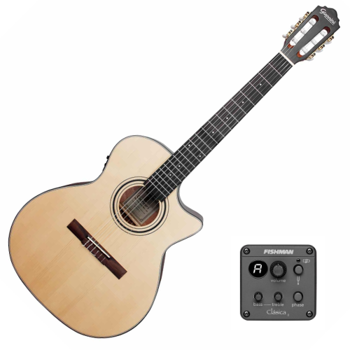 Violão Eletroacústico Giannini Performance Deluxe GNY DLX CEQ Natural Satin NS com Equalizador Fishman Clásica ll Ativo 2 Bandas e Afinador