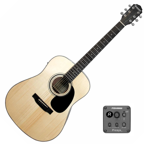 Violão Eletroacústico Giannini Performance Deluxe DRF DLX EQ Natural Glossy NG com Equalizador Fishman Presys ll Ativo 2 Bandas e Afinador