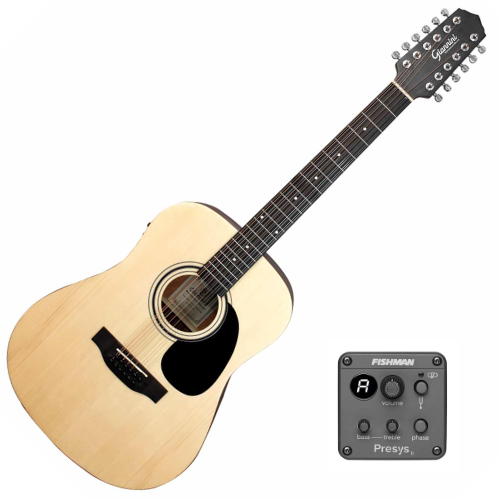 Violão Eletroacústico 12 Cordas Giannini Performance Deluxe D12 DLX EQ Natural Satin NS com Equalizador Fishman Presys ll Ativo 2 Bandas e Afinador