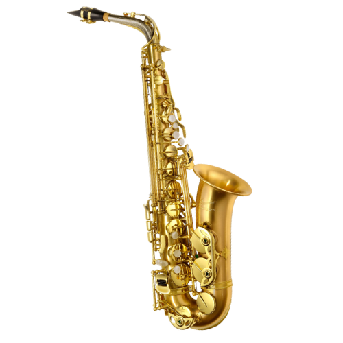 Saxofone Alto P. Mauriat Le Bravo 200 AGL Gold Lacquer com Chaves Madrepérola e Case PM Traveller II