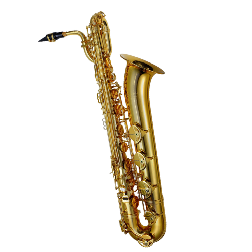 Saxofone Barítono P. Mauriat PMB-185 BGL Gold Lacquer com Tudel Super VI e Campana Martelada à Mão