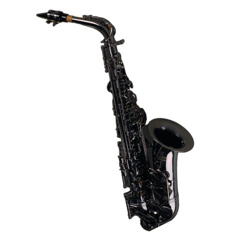 Saxofone Alto Cannonball GA5-B Gerald Albright Signature Series Black Nickel com Campana Big Bell Martelada à Mão e Pedras Semipreciosas Picasso Jasper
