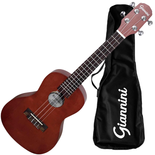 Ukulele Concert Giannini Start UKS-23 NS Natural Satin com Corpo Birch Tarraxas Blindadas Cromadas e Bag Inclusa