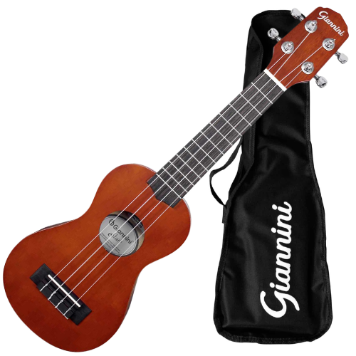 Ukulele Eletroacústico Soprano Giannini Start UKS-21 EL NS Natural Satin com Captador Piezo e Saída P-10