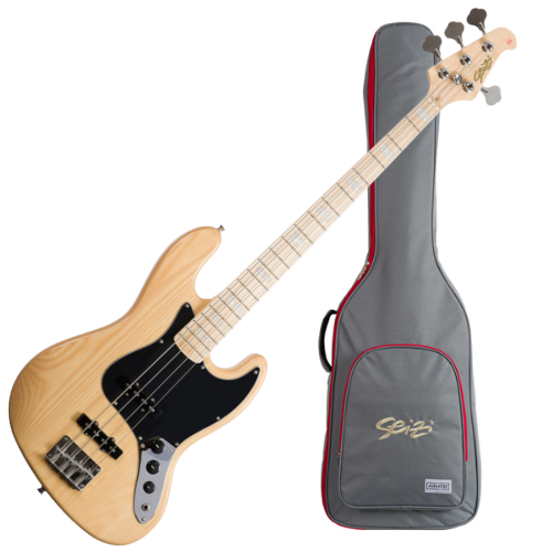 Contrabaixo Seizi Jazu JB-4 Ash Natural Gloss com Captadores Seizi Jutsu Alnico V SS Escala Maple e Bag