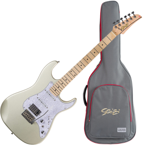 Guitarra Seizi Katana Musashi HSS Titanium com Captadores Seizi Jutsu Alnico V e Ponte Flutuante 2 Pivôs e Bag