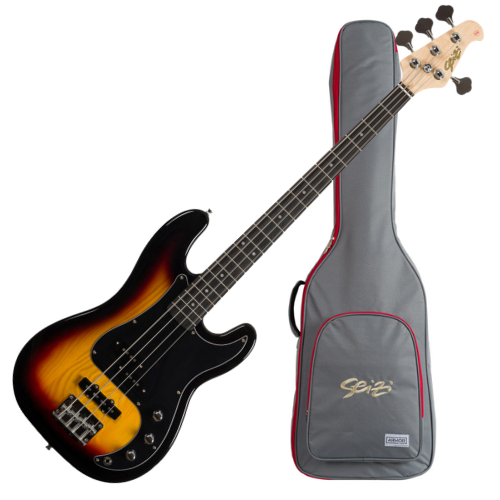 Contrabaixo Seizi Nikko Precision Jazz 4 Sunburst com Captadores Seizi Jutsu Alnico V PJ e Escala em Purple Heart e Bag