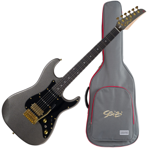 Guitarra Seizi Katana Musashi HSS Space Grey com Captadores Seizi Jutsu Alnico V, Ponte Flutuante 2 Pivôs e Acabamento Gloss Cinza Espacial