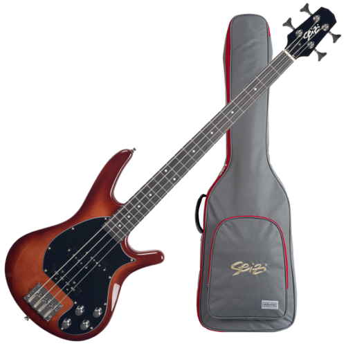 Contrabaixo Seizi Thunder PJ-4 Sunburst com Captadores Seizi Jutsu Alnico V PJ e Escala Purple Heart e Bag