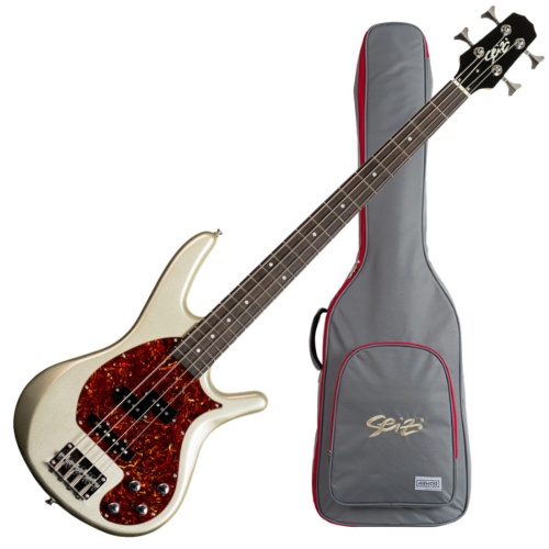 Contrabaixo Seizi Thunder PJ-4 Titanium com Captadores Seizi Jutsu Ativos Single + SplitCoil e Escala Purple Heart e Bag