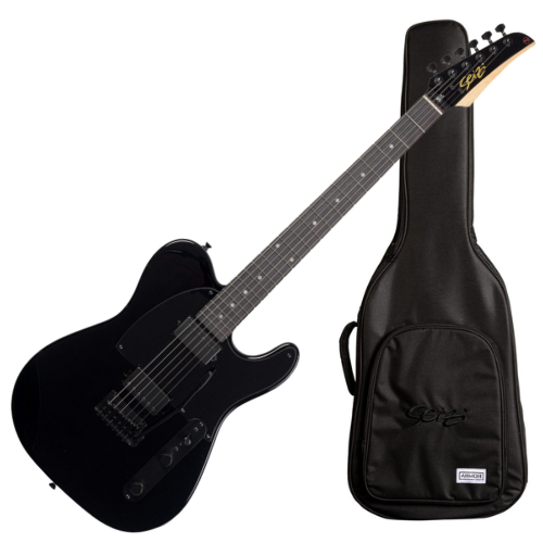 Guitarra Seizi Katana Kabuto TL All Black com Captadores Seizi Jutsu Alnico V HH Ponte Flutuante 2 Pivôs e Bag