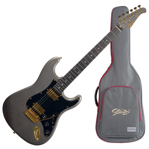 Guitarra Seizi Vintage Ronin HH Reinaldo Meirelles Silver Sparkle com Captadores Seizi Jutsu Alnico V Ponte Flutuante 2 Pivôs e Bag