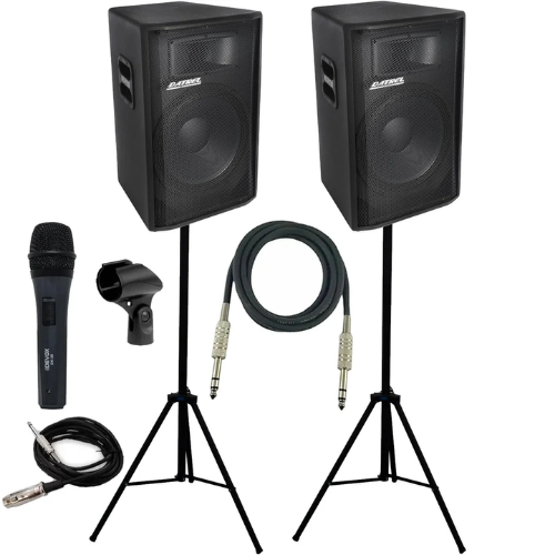 Kit 2 Caixas Ativas Datrel AT15-300 15" 600W RMS Titanium Bluetooth USB SD FM Equalizador 3 Bandas CSX02