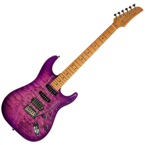 Guitarra Seizi Katana Musashi Plus Isabella Ozielzinho Signature HSS Purple Burst com Captadores Seizi Jutsu ALNICO V e Ponte Tremolo Flutuante 10361305
