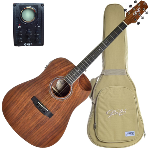 Violão Eletroacústico Seizi Akira Half Cutaway Koa Natural Gloss com Captador Piezo Equalizador 4 Bandas Afinador e Bag 10360327