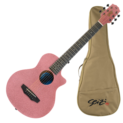 Violão Acústico Seizi Fun Panda Aço Rose Gold Sparkle com Madeira Sapele Laminado e Bag 10360974