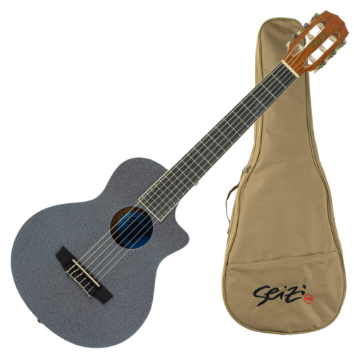 Violão Acústico Seizi Fun Panda Nylon Space Grey Sparkle com Madeira Sapele Laminado e Bag 10360970
