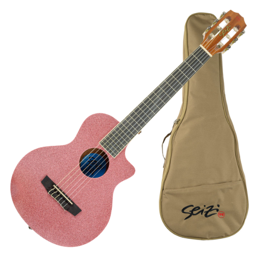 Violão Acústico Seizi Fun Panda Nylon Rose Gold Sparkle com Madeira Sapele Laminado e Bag 10360964