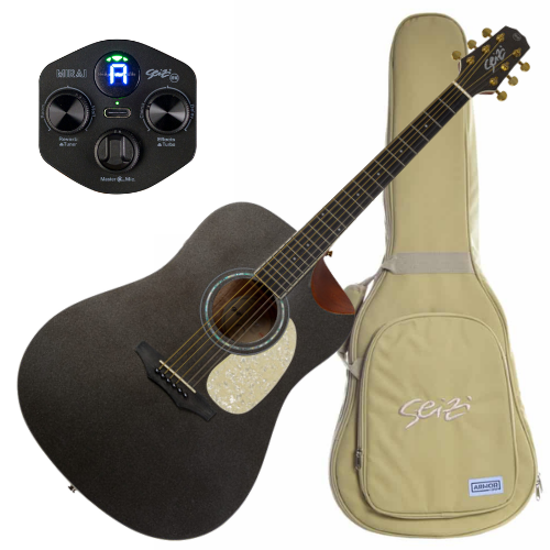 Violão Eletroacústico Seizi Akira Mirai Space Grey Marcelo Carvalho com Captador Seizi Mirai Cordas de Aço Madeira Mahogany Laminado e Bag 10361032