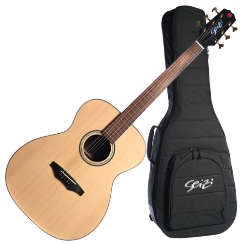 Violão Acústico Seizi Supreme All Solid Fuji Spruce Natural com Cordas de Aço Madeira Rosewood Sólido e Bag