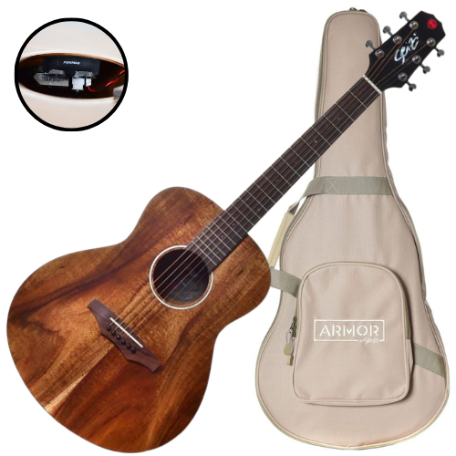 Violão Eletroacústico Seizi Supreme Mini Ryu Koa Satin com Tampo Koa Sólido Pré Fishman Sonitone e Bag Armor 10360358