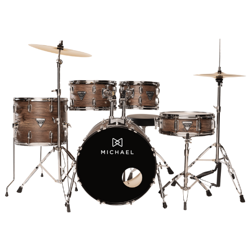 Bateria Michael Trinity DMT318 18" Matte Okey com Pratos Hi-Hat Crash Banco Pedal Baquetas e Ferragens Inclusas