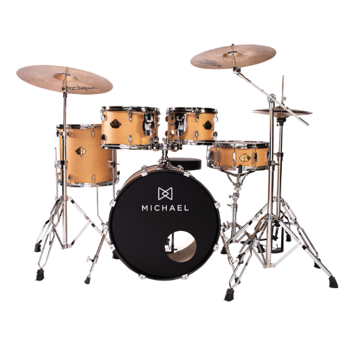 Bateria Acústica Michael Legacy DML420 Sparkle White WSM Completa com Ferragens Resistentes Banco Acolchoado e Baquetas Inclusas