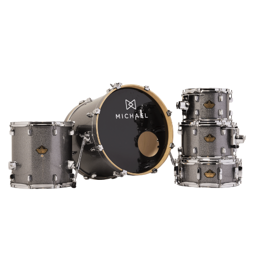 Bateria Michael Legacy Birch DMB520 20" Bright Grey Shell Pack com Sistema Suspensão M.S.3 Arruelas Nylon e Acessórios de Afinação