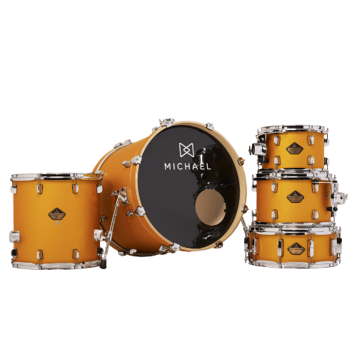 Bateria Michael Legacy Birch DMB520 20" Shining Gold Shell Pack com Sistema Suspensão M.S.3 Arruelas Nylon e Acessórios de Afinação